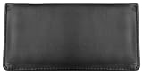 Black Smooth Leather Checkbook Cover for Top Tear Personal Checks