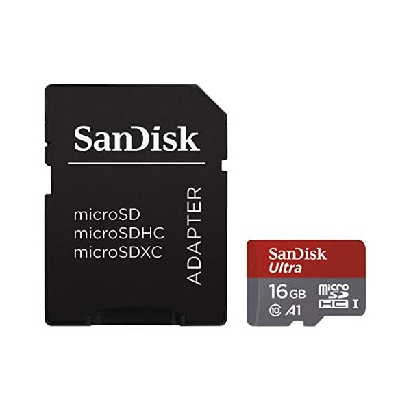 SanDisk Ultra 16GB Imaging microSDHC Speicherkarte + SD-Adapter bis zu 98 MB/Sek., Class 10, U1, A1