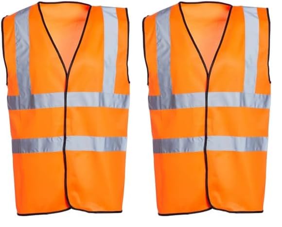 Blackrock Hi-Vis Orange Sleeveless Vest Waistcoat, fully EN certified - Medium (Pack of 2) — image 1