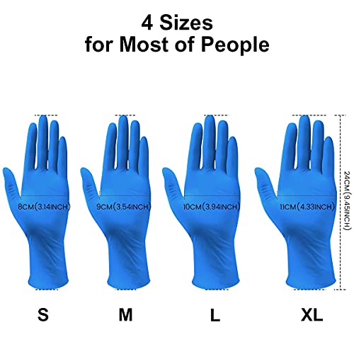 Blue Nitrile Gloves,100pcs Disposable Gloves Medium Size,Powder Free