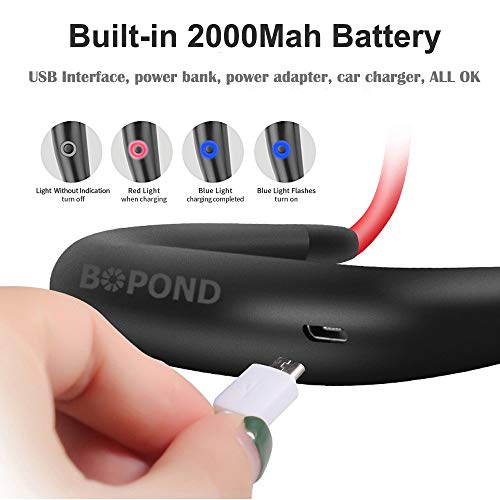 Portable Neck Fan USB Rechargeable Mini Hand Free Personal Fan 2000mA 3 Adjustable Speed Wearable Neckband Fan for Camping Traveling Office Room