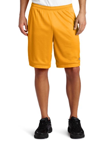 Champion Men's Long Mesh Short With Pockets, Sun Gold, X-Large