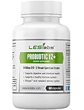 LES Labs Probiotic 12, Natural Supplement for Digestive & Immune Health and Overall Wellness, 12 Broad-Spectrum Strains, 10 Billion CFU with Enhanced Delivery, 60 Capsules