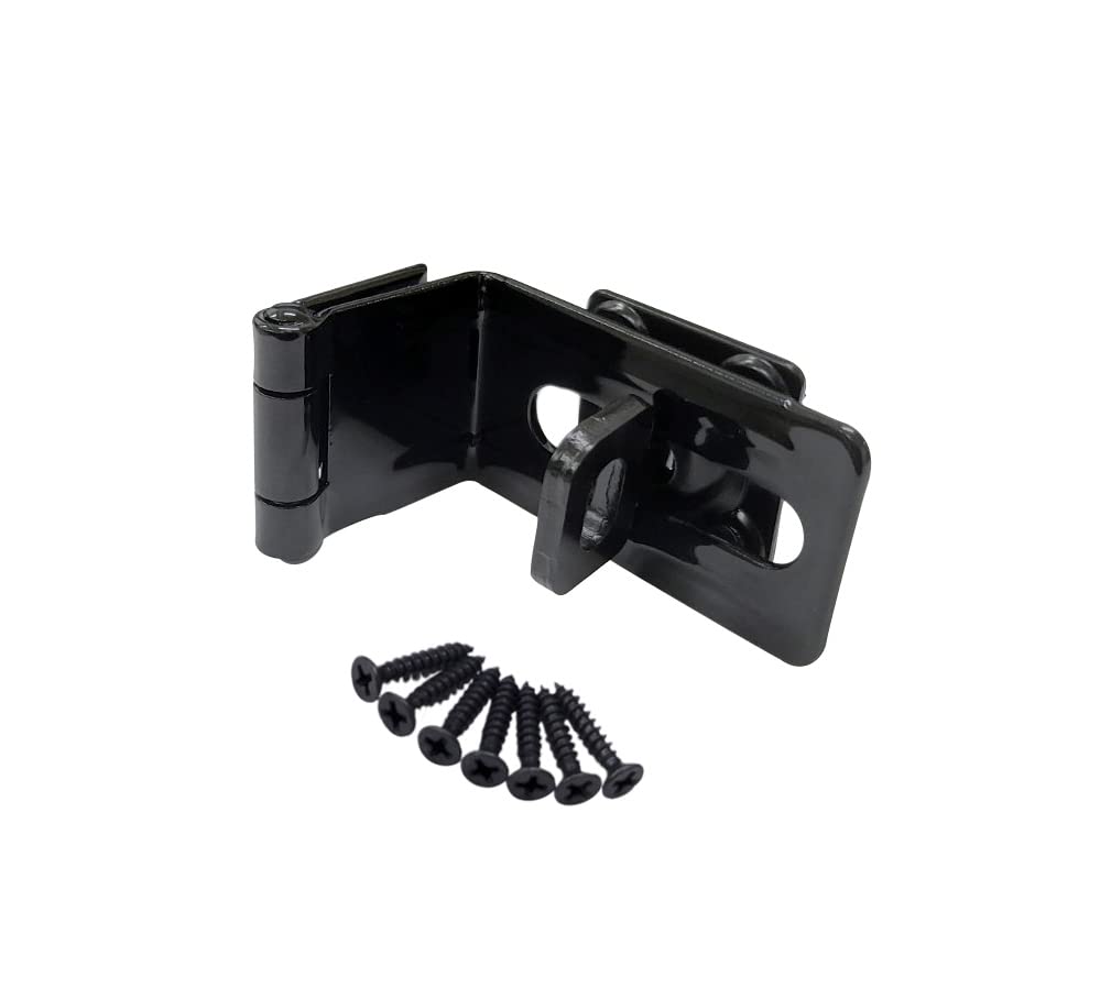 Photo 1 of QCAA 90 Degree Angel HASP and Swivel Staple, 4-1/2", Steel, Black, 1 Pack, Made in Taiwan