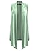 BILY Women's Classic Open Front Sleeveless Drape Cardigan Mint X-Large