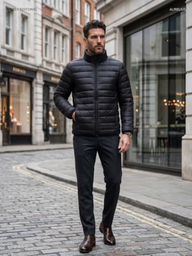 Jaqueta Puffer Masculina Impermeável Térmica Bomber Slim Inverno