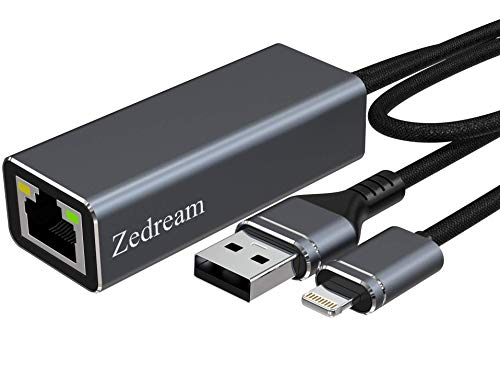 Ethernet Adapter for iPad iPhone with Power Charge Cable