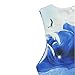 KIDHF Moana Little Girls Printed Princess Dress Cartoon (100/3-4Y, Blue)