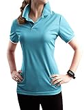 TWINTH Womens Active & Solid Polo Short Sleeve Button Polo Shirt with Plus Size