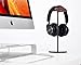 JOKItech Aluminum Black Walnut Wood Headphone Stand Rack - Nature Walnut Headset Hanger Accessory Compatible with Logitech Razer Shure Gaming DJ earphones for Desktop Organization Display
