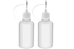 DPWOUM 2pc 5ml Precision Needle Tip, Empty Dropper Plastic Bottles, glue needle applicator, Applicator DIY Quilling Tool Squeeze Bottle for Paper Quilling DIY Craft