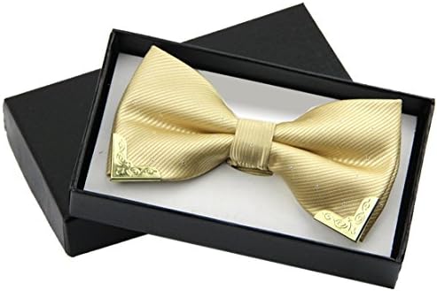 Fashion bow tie polyester butterfly one size adjustable wedding (Champagne)