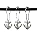 ZILucky Set of 12 Anchor Shower Curtain Hooks Decorative Home Bathroom Nautical Ocean Boat Sailing Tropical Beach Island Coastal Bath Theme Style Stainless Steel Rustproof (Silver)