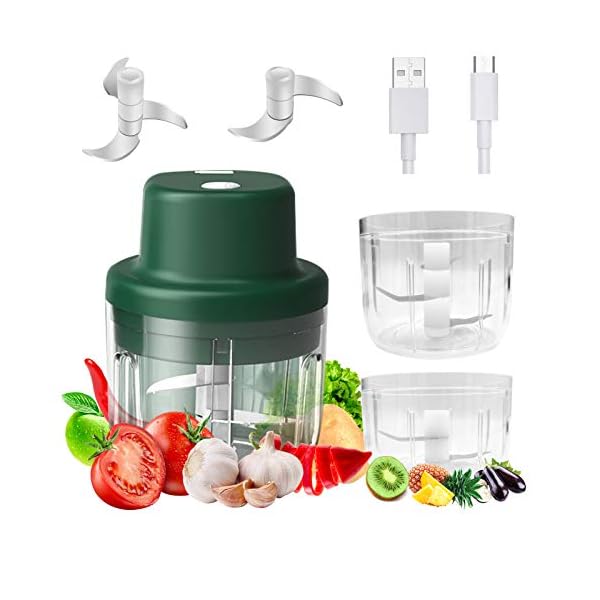 Yumzeco-Mini-Chopper-Food-ProcessorElectric-Mini-Food-Processor300Ml150Ml-45W-Mini-Chopper-Electric-With-3-Sharp-Blades-For-Chili-Meat-Fruit-Vegetable-Ginger-Mixer-Grinder-Onion-Garlic-Chopper Yumzeco Mini Chopper Food Processor,Electric Mini Food Processor,300Ml+150Ml 45W Mini Chopper Electric With 3 Sharp…