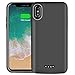 BeeFix Compatible iPhone X Battery Case,6000mAh Rechargable Extended Portable Power Charger Protective Charging Case Cover for iPhone X 5.8 inch (Black)
