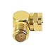 Electop F-Type Male to Female Right Angle Adapter RF Coaxial Connector Gold Plated(2 Pack)