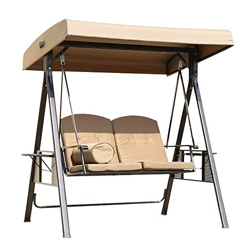 E_W__NWN 2 Seater Garten Schaukel Stuhl, Outdoor Indoor Canopy pulverbeschichtetem Stahl Cushioned Seaters, Innenhof…