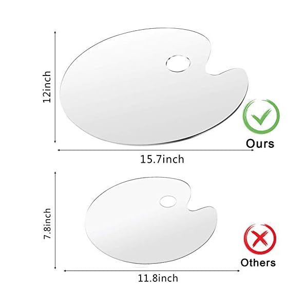 Clear Plastic Paint Palettes Big Size NonStick Acrylic Palette Oval