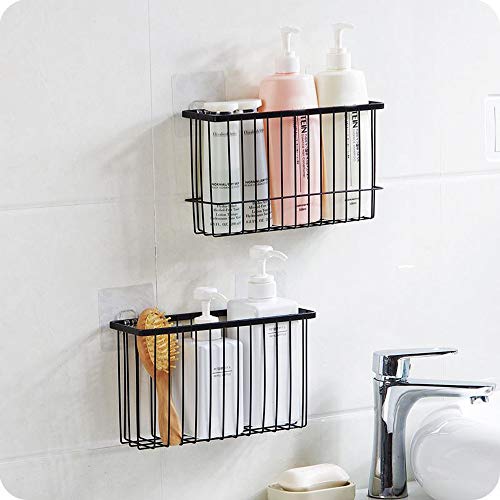 image for MOVEmen Fruit Basket Self-Adhesion Kitchen Bathroom Iron Wire Basket B