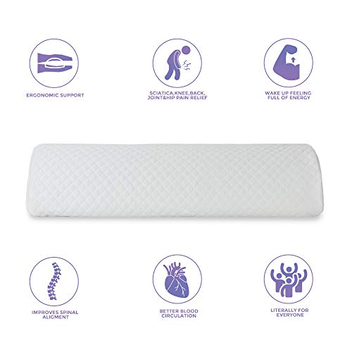 wavveUziz Half Moon Bolster Pillow, Memory Foam Knee Pillow for Side