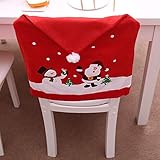 YOUDirect Xmas Chair Cap Sets of 4 PCS Santa Claus Cap Chair Cover Snowman Red Hat Chair Back Covers Non Woven Chair Back Cover Sets for Christmas Banquet Decorations 4 Pack