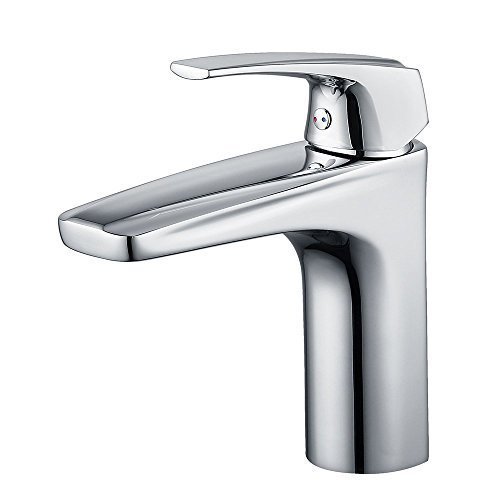 Single handle vanity faucet, angle simple brass bathroo…