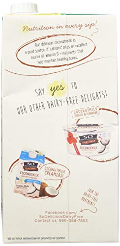 So Delicious Dairy Free Coconut milk Beverage, Unsweetened Original, 4 Count - Thumbnail 4