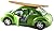 12 pcs in Box: 5" Volkswagen New Beetle with Surfboard 1:32 Scale (Black/Green/Red/Yellow)