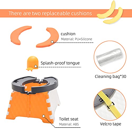 Travel Potty, DEMINE Foldable Toilet Trainer Baby Potty Seat with Splash Guard Portable Potty