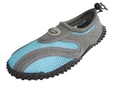 Womens Water Shoes Aqua Socks Pool Beach ,Yoga,Dance and Exercise (7, Grey/Blue 1185L)