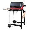 Americana-Electric-Cart-Grill-with-two-folding-composite-wood-side-tables-and-wire-shelf