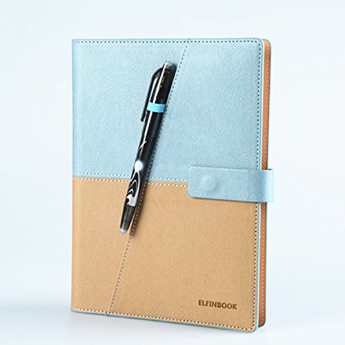 [2018 Upgraded] Business Version Elfinbook Everlast Smart Notebook 2.0, Cloud Storage, Evernote Storage, Mind Map, Reusable Notebook, Pilot FriXion Pen, A5 (5.8" x 8.6") (Sky Blue)