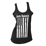 Jack Daniels Women's Daniel's Distressed Flag Tank Top Black Medium