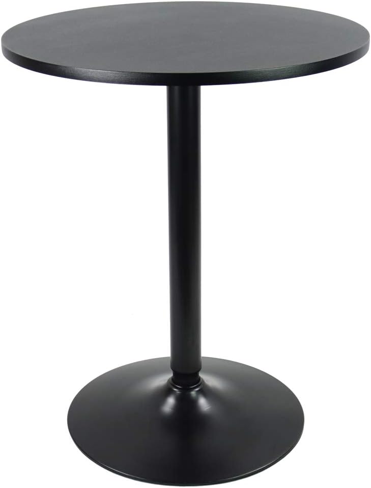 KKTONER Round Bar Table 23.6-Inch Top for Cocktail Bar Pub Dining Bistro (28.7H, Black): Kitchen & Dining
