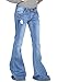Glamour Outfitters Ripped Wide Flared Jeans - Blue