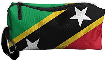 Cosmetic Bag Flag Of Saint Kitts And Nevis Toiletry Bag Portable Makeup Pouch Travel Hanging Organizer Bag Storage Bag