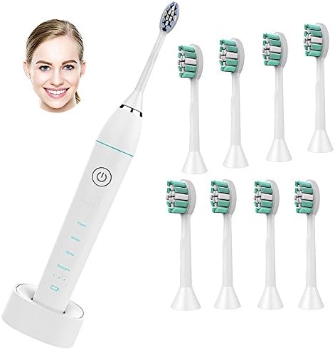 JHDLYElectric Toothbrush with Replacable toothbrush Heads, Adult Sonic Wireless Rechargeable Electronic Travel Tooth-brush,Waterproof Super Clean Gum Health as Dentist Recommended