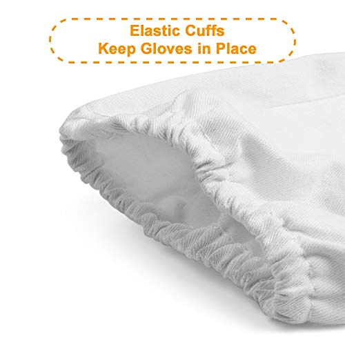 Beekeeping Gloves for Beekeeping Supplies，Beekeeper Protected Goatskin Gloves with Long Canvas Extended Sleeves Ventilated and Flexible Professional Beekeeper Supplies