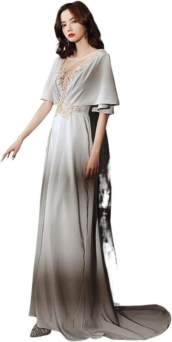 Amazon Fanwei 高品質カラードレス スレンダーライン 宴会イブニングドレス ロングドレス マーメイドライン ウェディングドレス ステージ ドレス ピアノ演奏会 音楽会 司会者 結婚式 パーティードレス イブニングドレス 通販