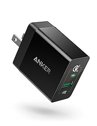 Anker Quick Charge 3.0 - Cargador USB de pared (18 W, compatible con Quick Charge 2.0) PowerPort + 1 para Galaxy S7 S6 Edge Plus, Note 5 4, LG G4, HTC One A9 M9, Nexus 6, iPhone, iPad y más