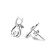 Horse Hoop Earrings Sterling Silver 20mm Small Horse and Girl Circle Hoop Earrings (Cat earrings)