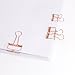 15 Rose Gold Wire Binder Clips Assorted Sizes, 7 Medium and 8 Small Smooth Clips for Paper in Box - Office Supplies School Students Home by ROOFULL