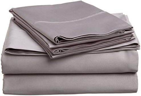 Sleeper Sofa Bed Sheet Set 400 Thread Count Egyptian Cotton Twin Sofa (36"x72") Silver Gray Solid Fit Up To 4" Inches Deep Pocket .