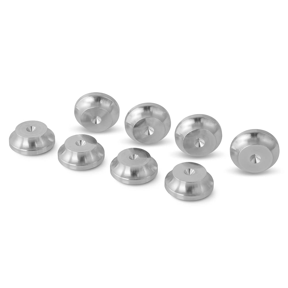 PrecisionGeek - Aluminium Speaker spike pads 20mm DIA 5 Radius - Set of 8 pieces