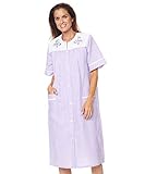 AmeriMark Women's Embroidered Stripe Duster 2X (20W-22W) / Lilac