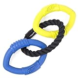 Nerf Dog Medium to Large 3-Ring Tug Interactive 15-Inch Rubber Dog Toy