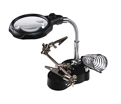 SE MZ193L Illuminated Helping Hand Magnifier with Dual Magnification