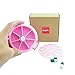 Weekly Pill Organizer, Round Pill Box, 7 Compartments Large Medicine Organizer Pocket Size Cute Pill Organizer for Pills, Fish Oil, Candies, Earrings, Beads, Paper Clips, Memory Card (Pink)