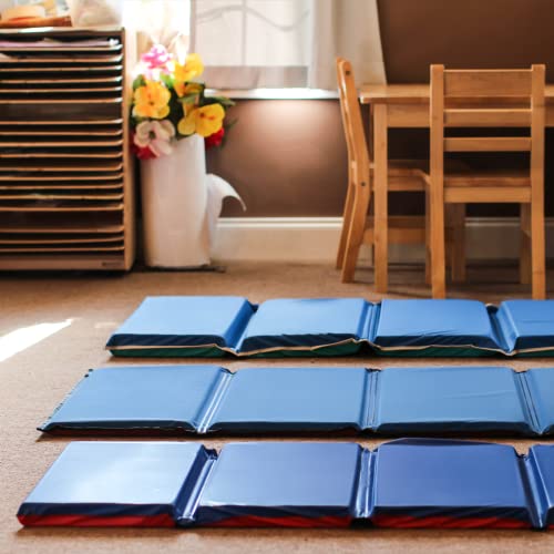 KinderMat, 1.5 Inch Thick, 4Section Rest Mat, Red/Blue, Great for