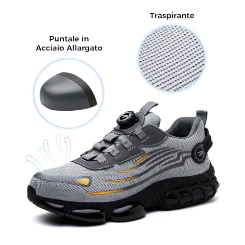 Safety Shoes Men Women Work Shoes Breathable Lightweight Comfortable with Steel Toe Cap 36-46 EU